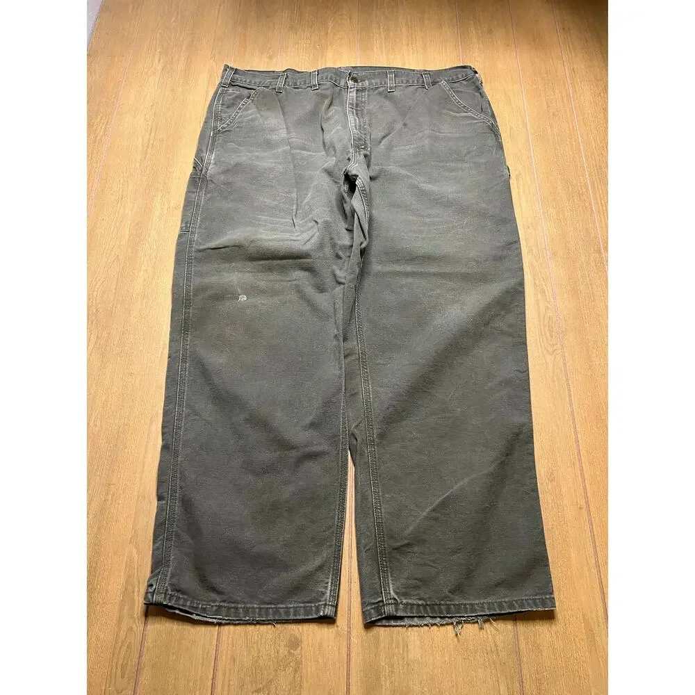 Vintage Carhartt B11 MOS Carpenter Work Pants‎ 44x30 Moss Green Canvas Y2K